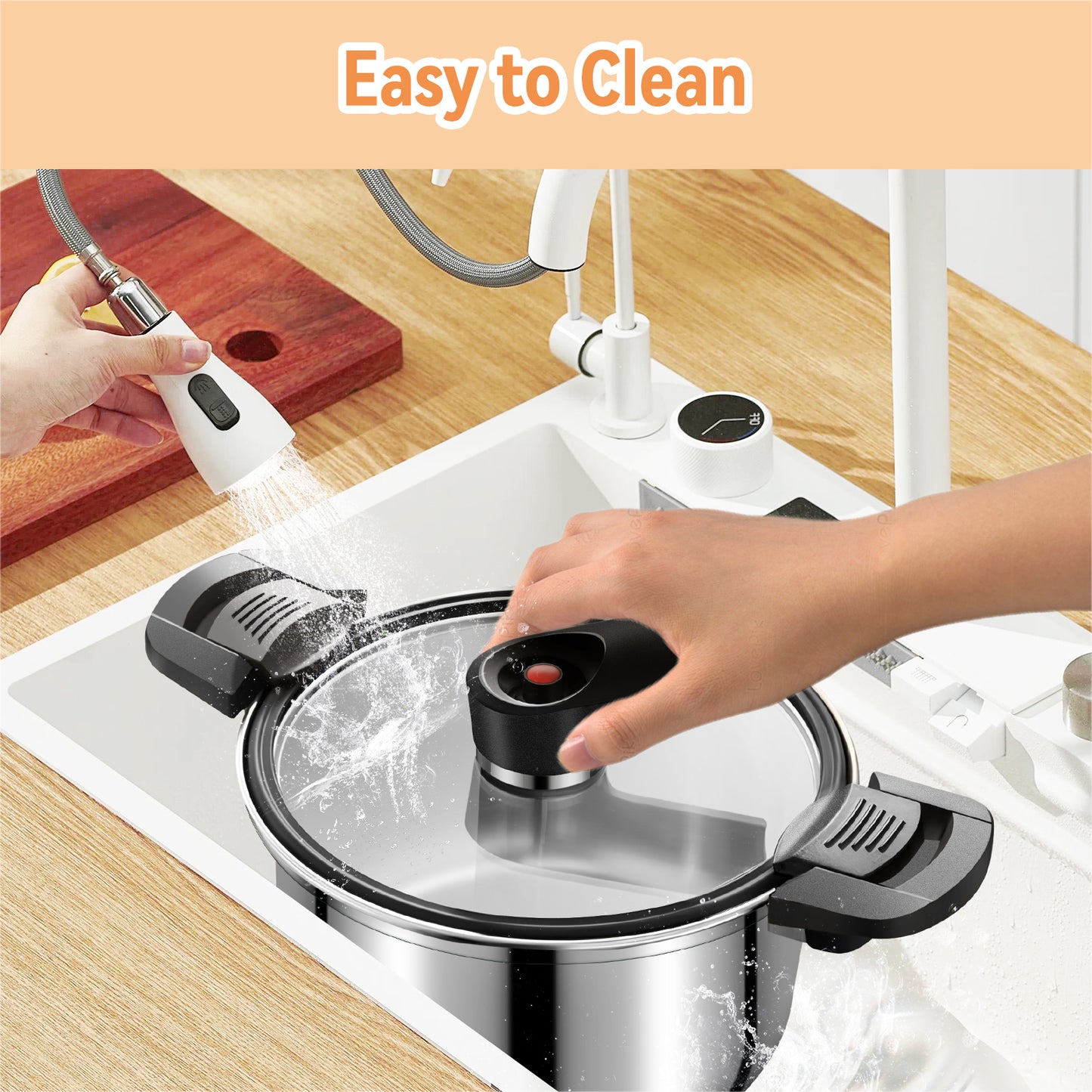 3.8 QT Stainless Steel Micro Pressure Cooker, Push-Pull Lock Pressure Cooker Soup Stew Pot, Multifunctional Time Saving Stockpot
