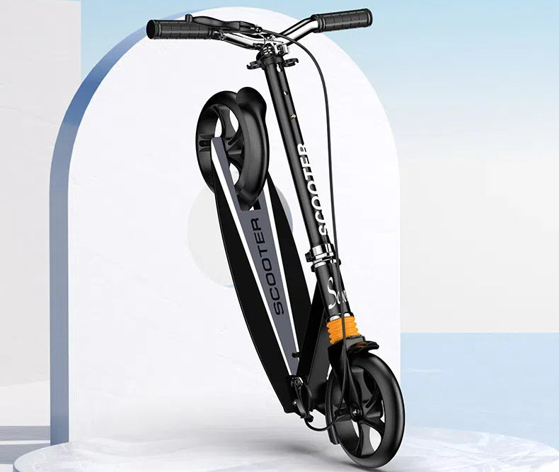 Scooter for Kids 8-12, Teens and Adults- Adjustable Height Folding Kick Scooter with Large Sturdy Wheels for a Smooth Ride, Lightweight, Anti-Shock Suspension, Big Wheels, 3 Adjustable Levels