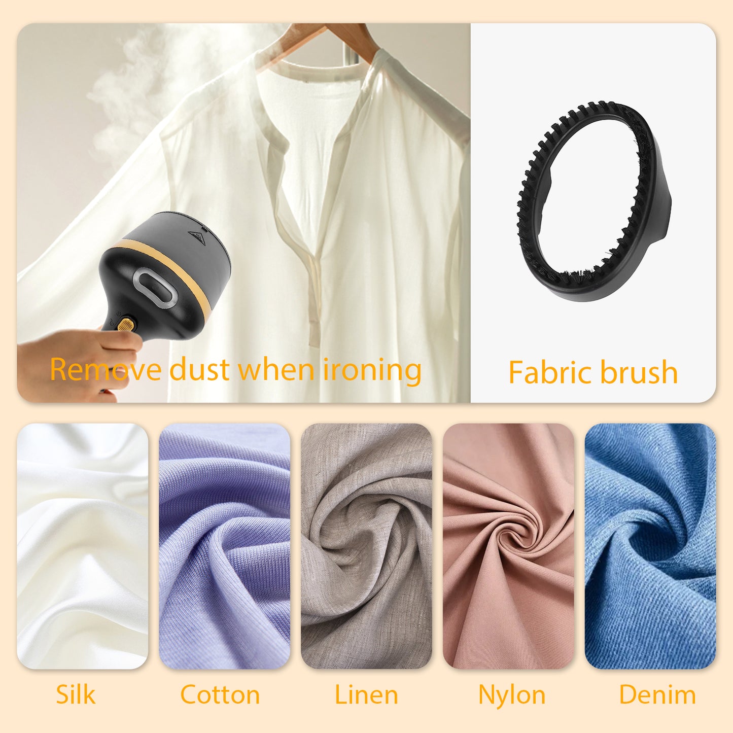Handheld Garment Steamer for Clothes, 1500W Fabric Steam Iron for Home and Travel, Portable Handheld Design, 300ml Water Tank, 20s Quick Heat, Auto-Off