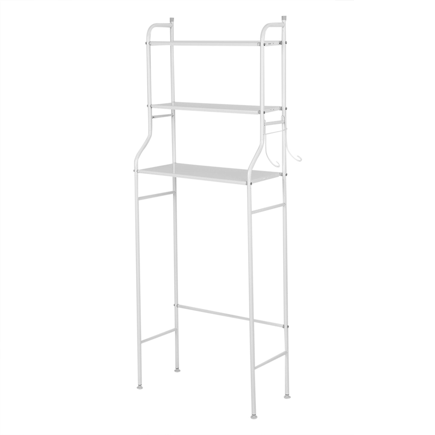 Over The Toilet Storage, 3-Tier Bathroom Storage Organizer, Bathroom Space Saver, Freestanding Corner Stand, Over Toilet Shelf, 22"W,White