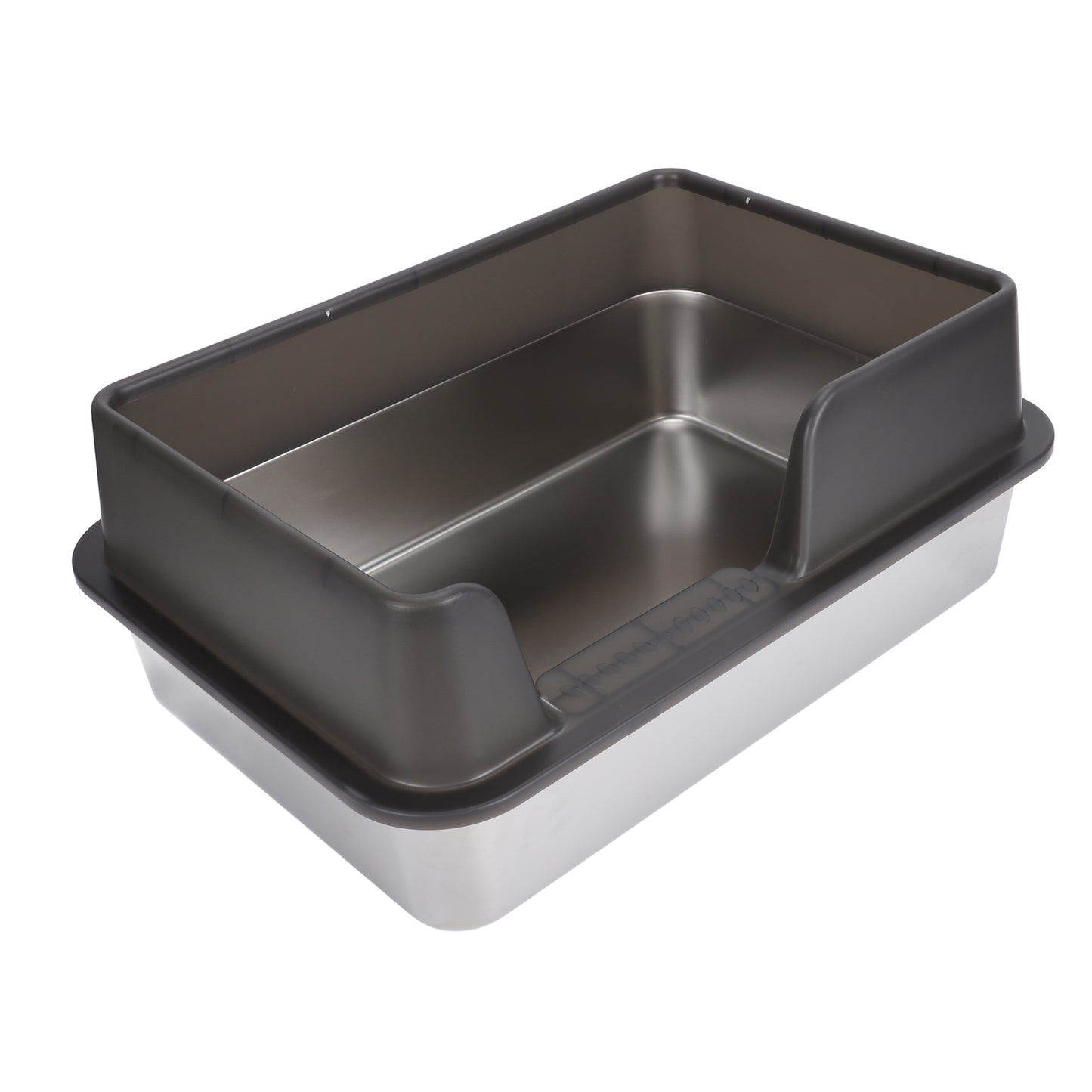 Stainless Steel Litter Box, Side Entry Scratch Proof Versatile Enclosed High Sides Litter Box Secure Structure For Small Medium Cats