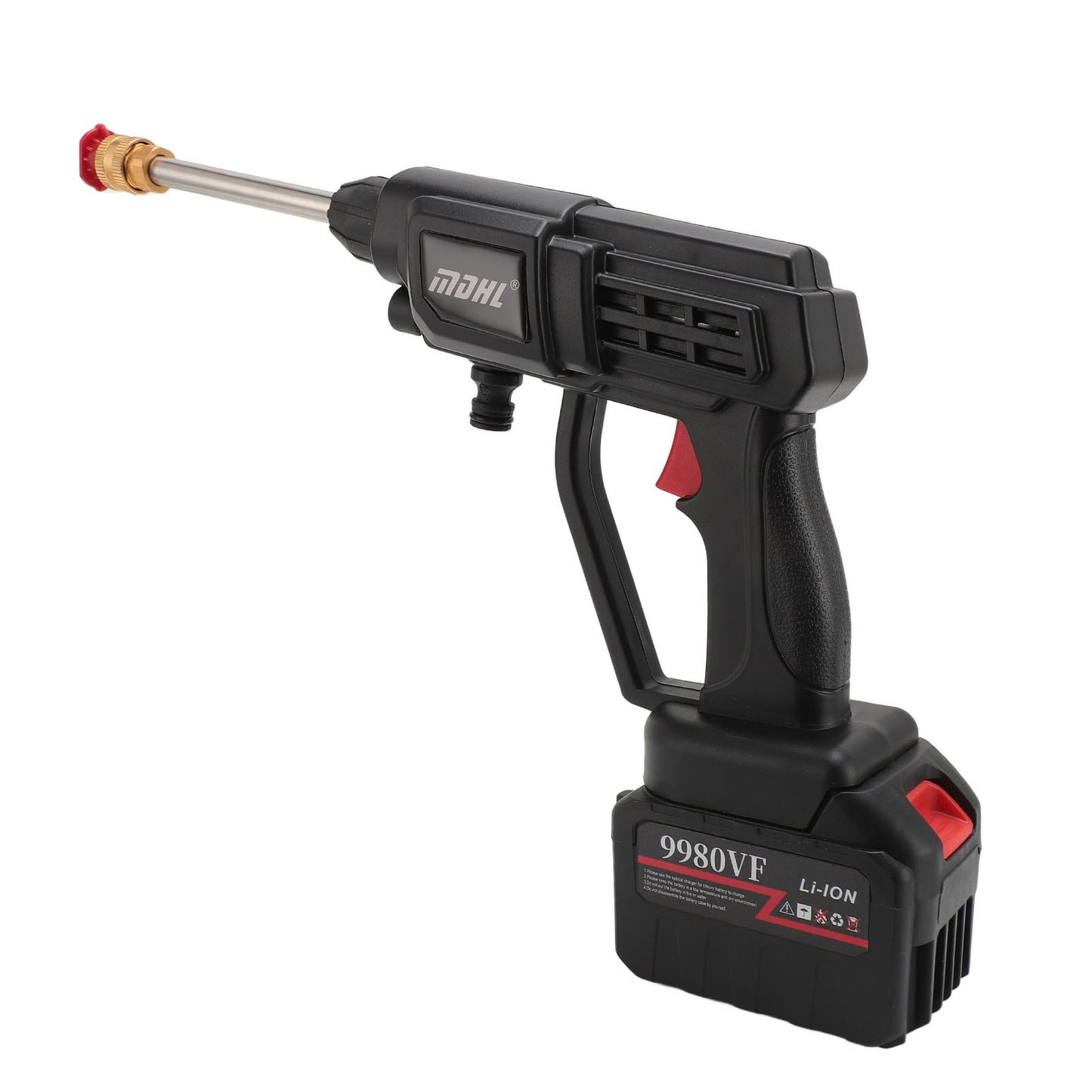 Cordless Pressure Washer, High Pressure Cordless Power Washer With 6 In 1 Adjustable Nozzle, Portable Water Gun With 16.4FT Water Pipe For Floor Cleaning, Washing Cars, Watering