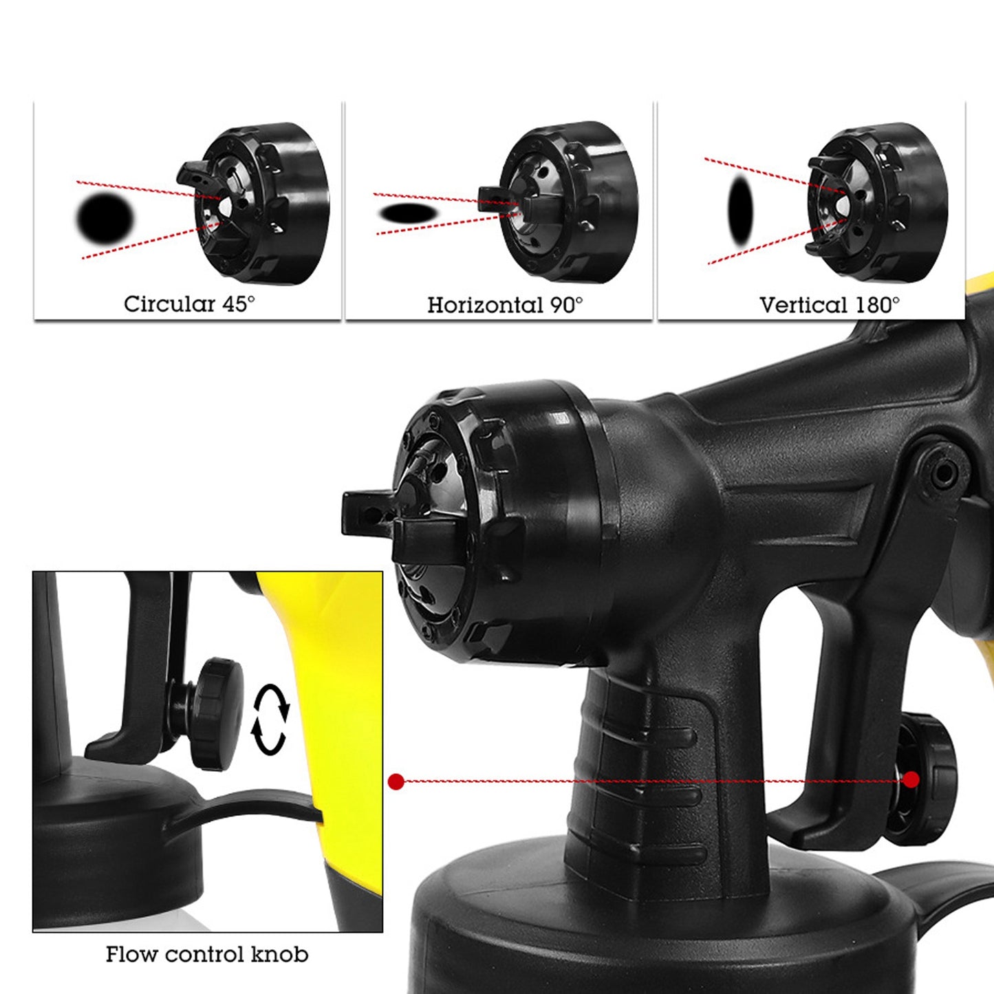500W Paint Sprayer Gun, 800ml Electric Airless Paint Sprayer With 3 Nozzles For Home And Outdoors, Painting Projects