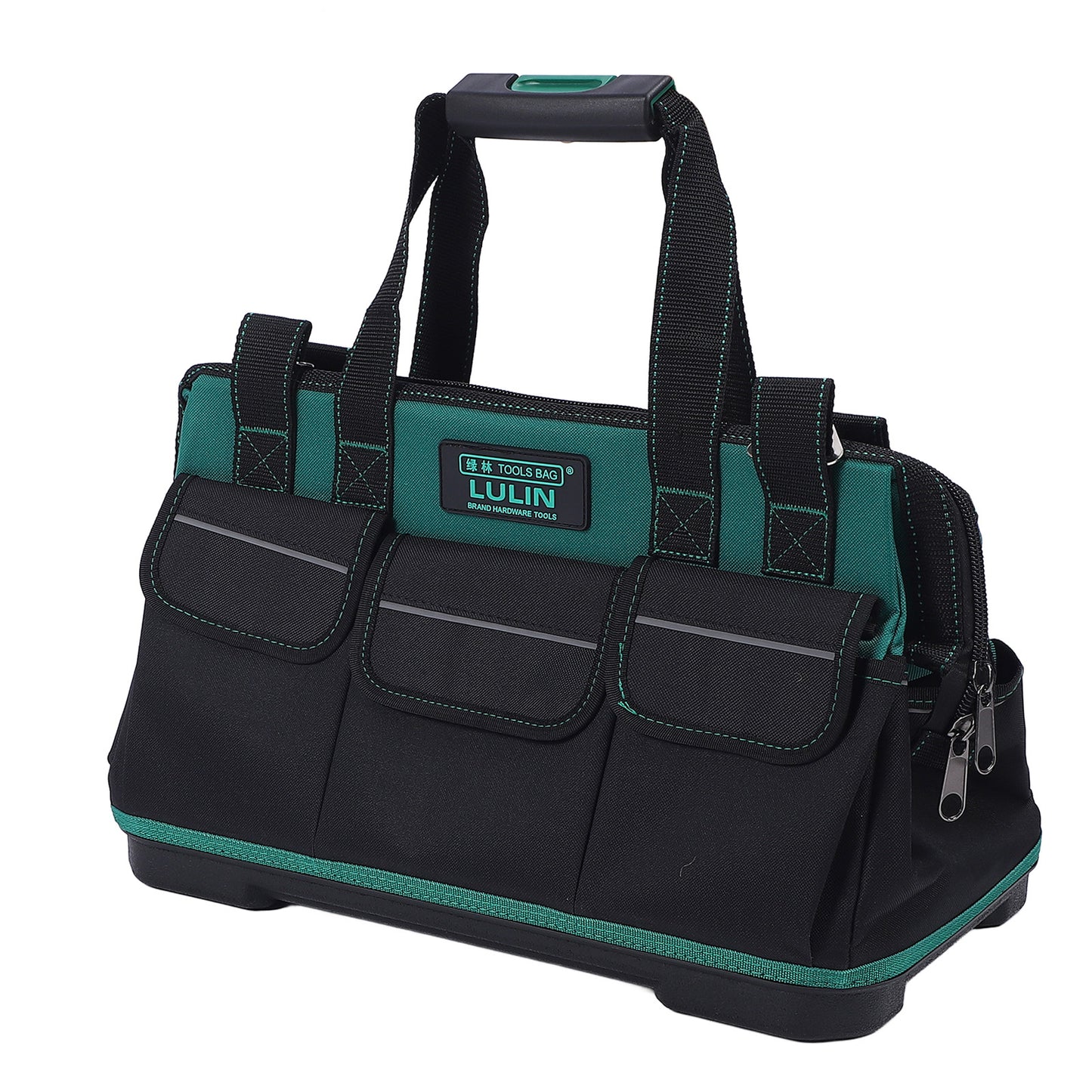 19-inch Tool Bag With 16 Pockets, Heavy Duty Hand Tool Storage Bag With Adjustable Shoulder Strap & Waterproof Strong Molded Base, For Tool Kit Organizer Bag