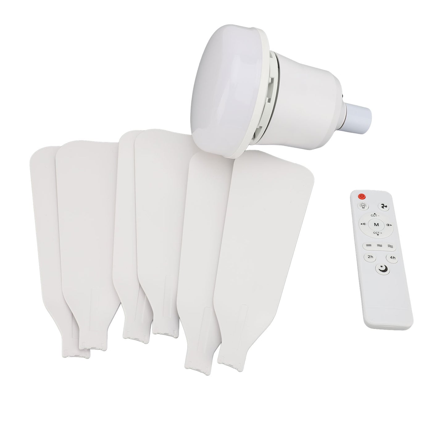 Socket Fan Light With Remote, 20.5in Small Ceiling Fan With 3-Speeds, Dimmable LED, E26/E27 Base, 6 Blades Light Socket Fan For Kitchen, Bedroom
