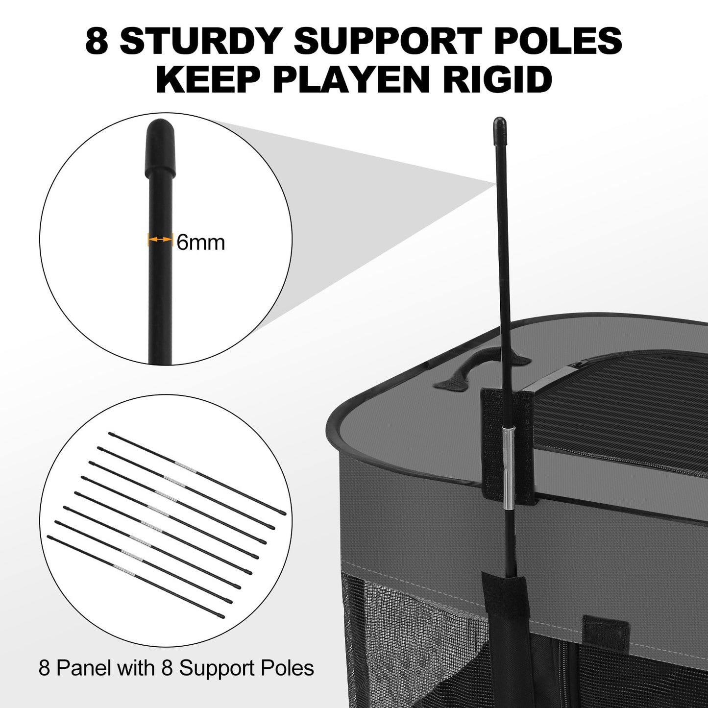 Pet Dog Cat Playpen, Foldable Cat Cage Kennel, Portable Puppy Crate for Indoor Outdoor Travel Camping Use, Black Dog Kennel Tent for Rabbit Small Animals with Carrying Case and Silicone Bowl, L