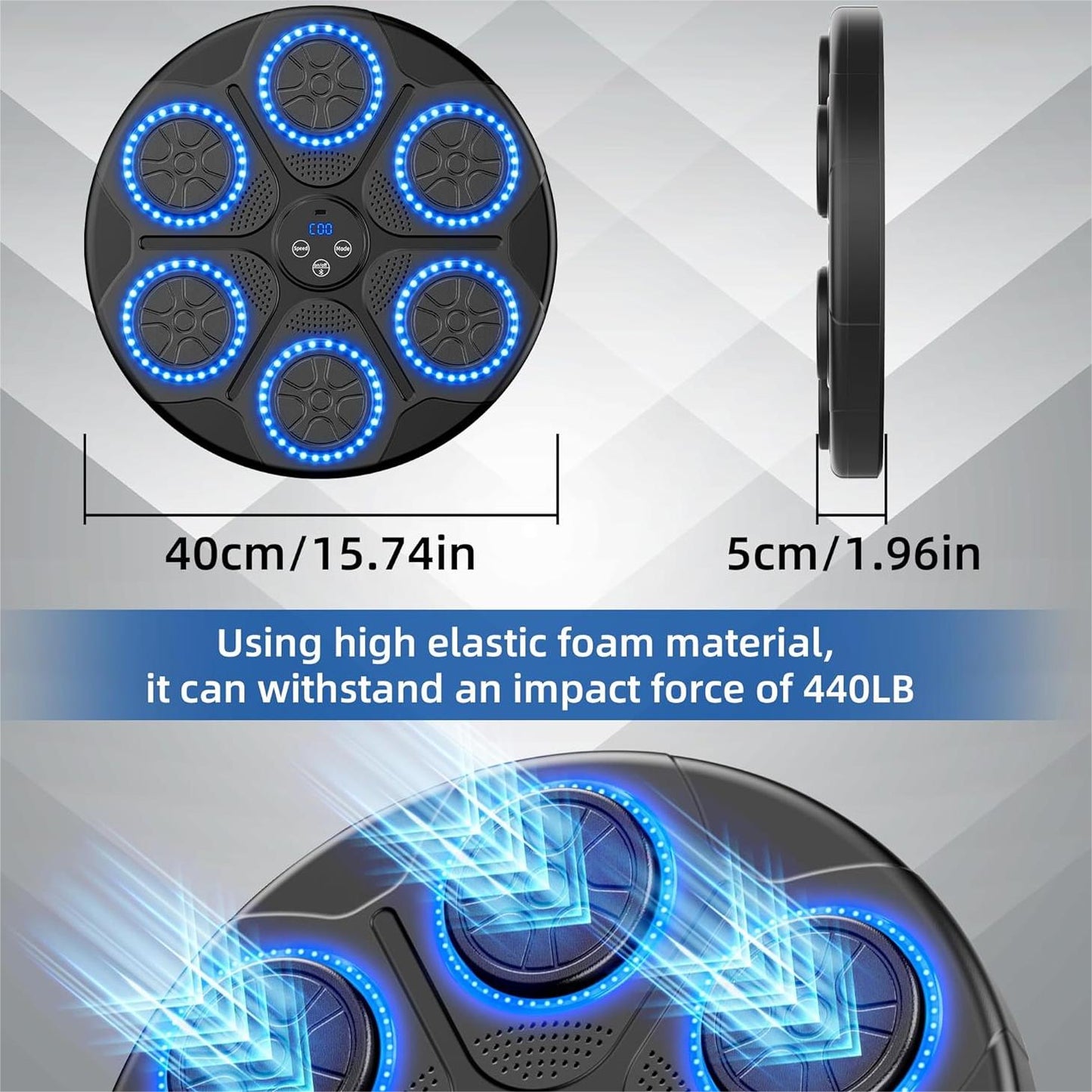 Upgraded Adults Smart Music Boxing Machine, Electronic Boxing Machine with Boxing Gloves, Boxing Music Fitness Machine with Smart Display, Smart Boxing Machine Wall-mounted Music for Home and Gym
