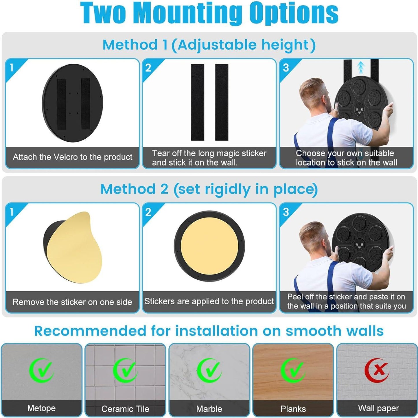 Upgraded Adults Smart Music Boxing Machine, Electronic Boxing Machine with Boxing Gloves, Boxing Music Fitness Machine with Smart Display, Smart Boxing Machine Wall-mounted Music for Home and Gym