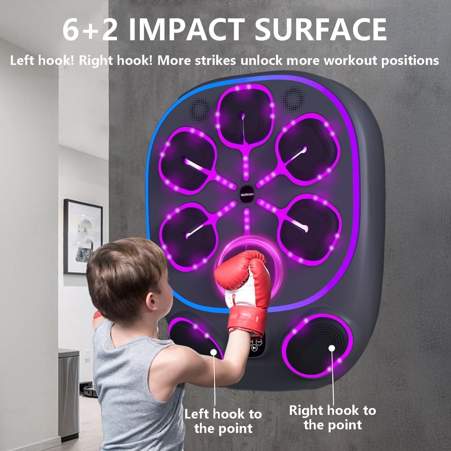 Upgraded Music Boxing Machine, Smart Bluetooth Boxing Music Workout Machine for Adults and Kids, Wall Mounted Music Boxing Machine with Smart Display Screen for Home, Indoor and Gym