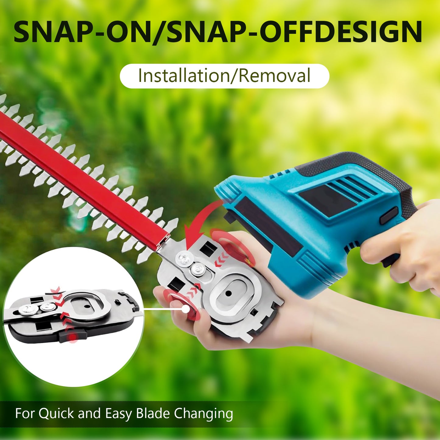 Hedge Trimmer Cordless - 20V 2 X 2.0Ah Batteries, 2-in-1 Cordless Grass Shears for Garden, Yard And Lawn,Blue