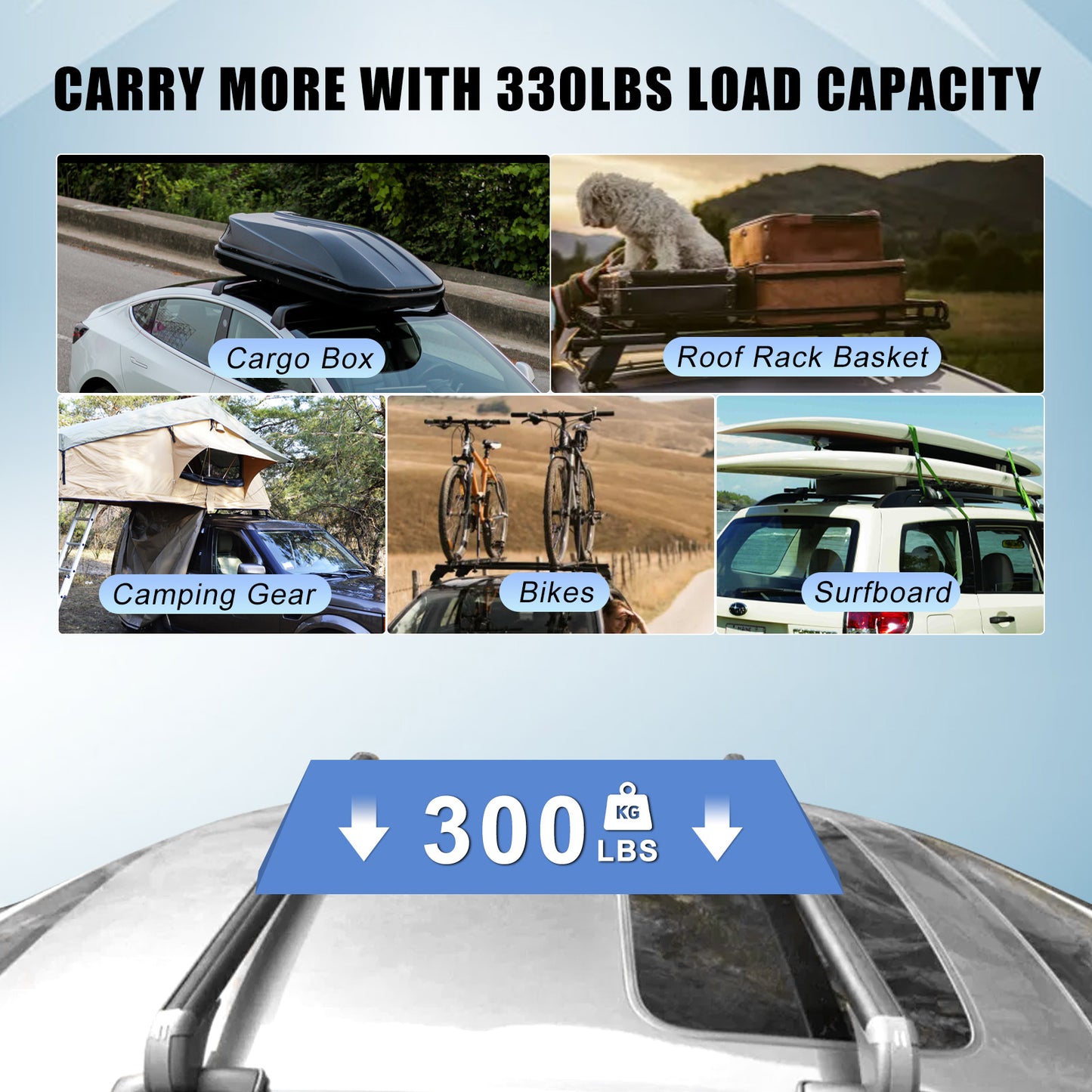 OTVIAP Universal Car Roof Rack, 2 pcs 43" Crossbar with Anti-Theft Lock for Suv/car Roof Cargo Carrier Rails