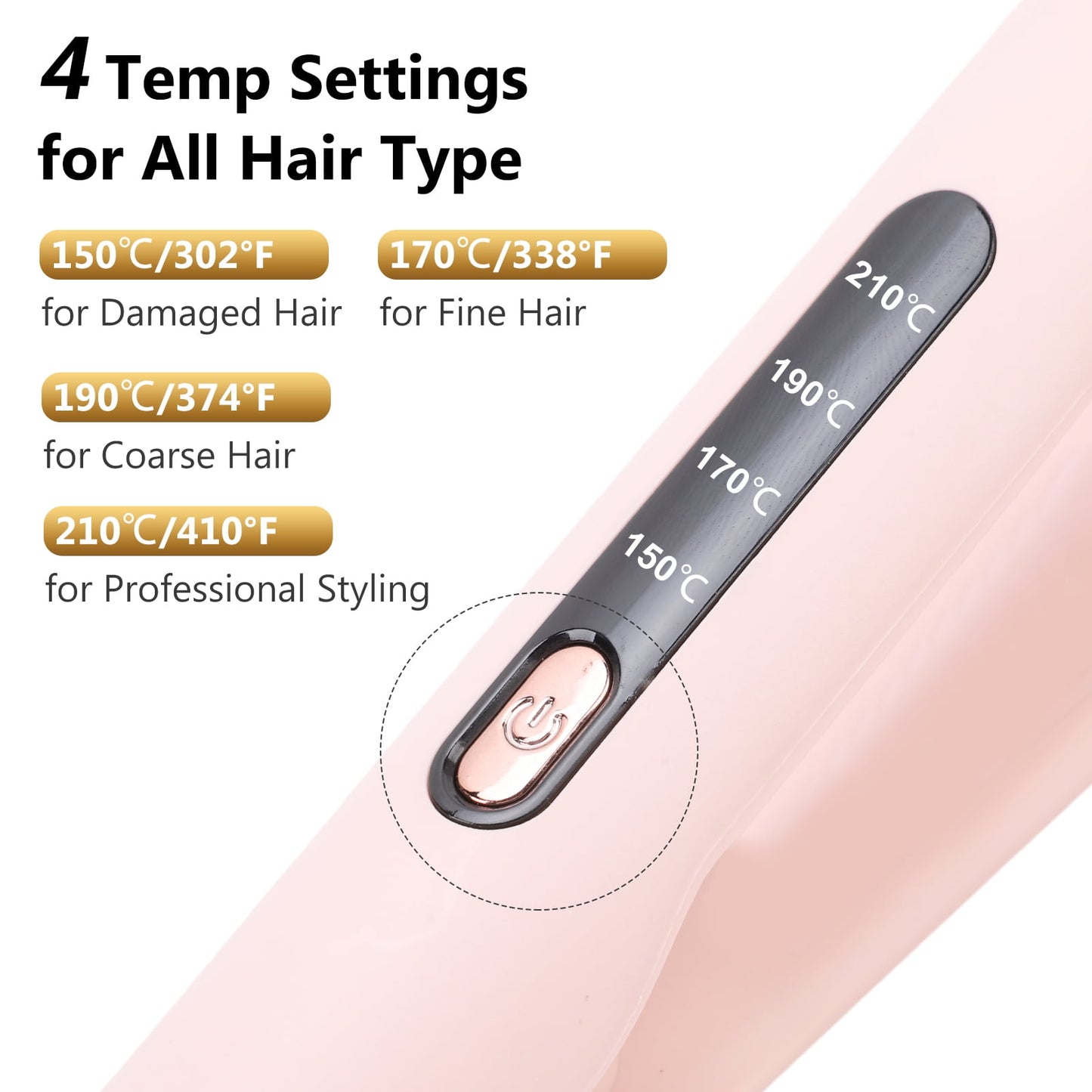 Flat Iron Hair Straightener and Curler 2 in 1, Fast Heating PTC Straightening Curling Iron with 4 Adjustable Temp and Automatic Shut Off