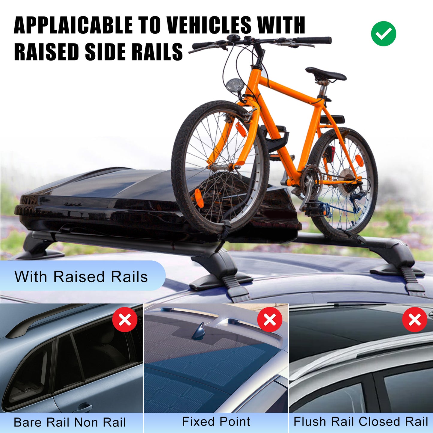 OTVIAP Universal Car Roof Rack, 2 pcs 43" Crossbar with Anti-Theft Lock for Suv/car Roof Cargo Carrier Rails