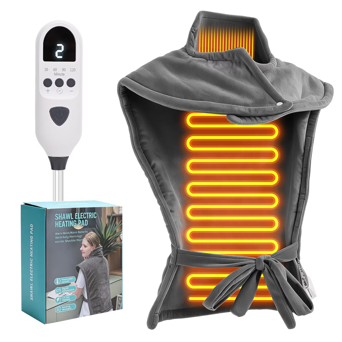 Heating Shoulder Back Pad 9 Temperature Levels 4 Timer Settings Fast Heating Warm Shoulder Heating Blanket