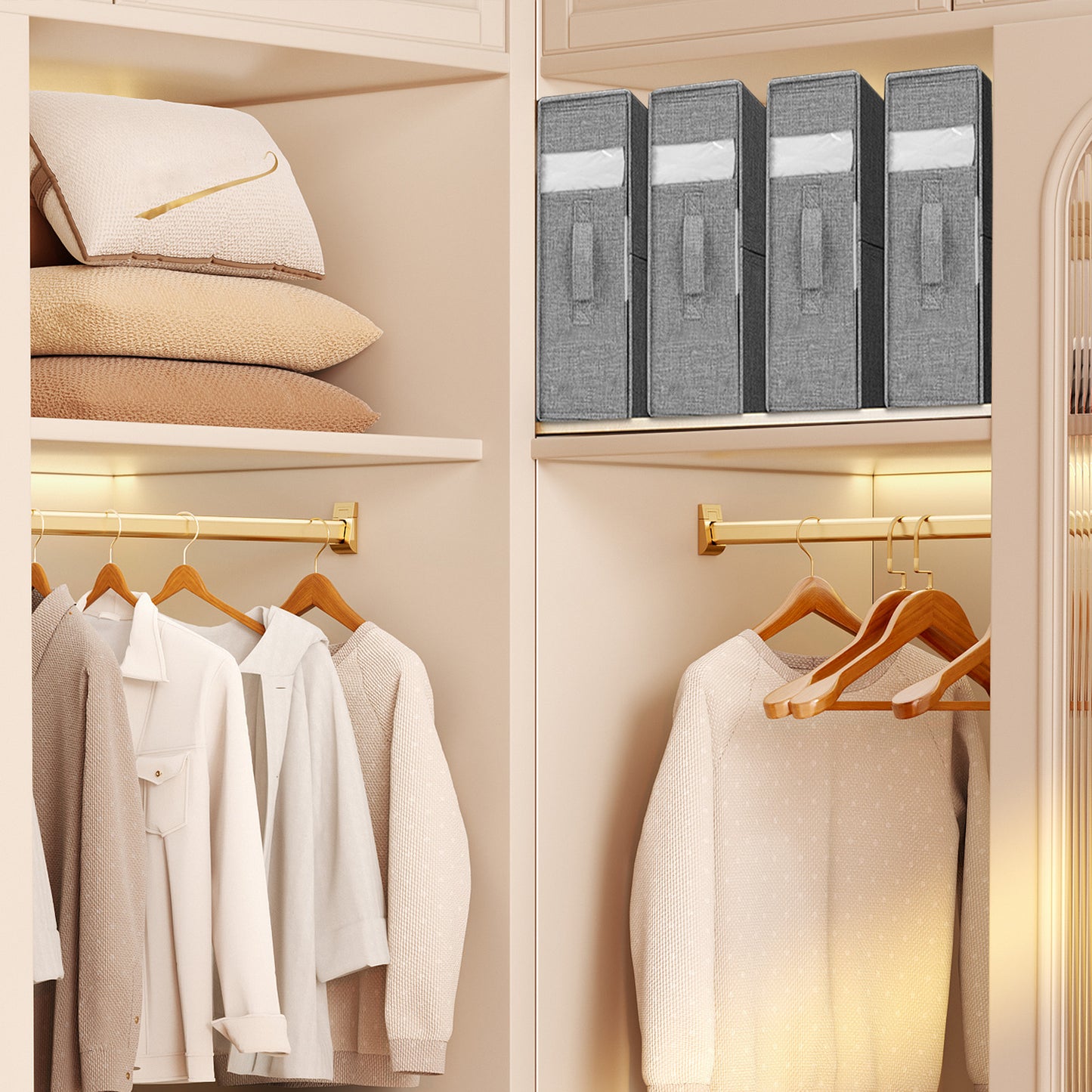 3 Pack Bed Sheet Organizer with Clear Window, Foldable Bed Sheet Storage for Queen or King Size Sheets,Duvet Covers, Pillowcases,Bedding Clothes,Blankets