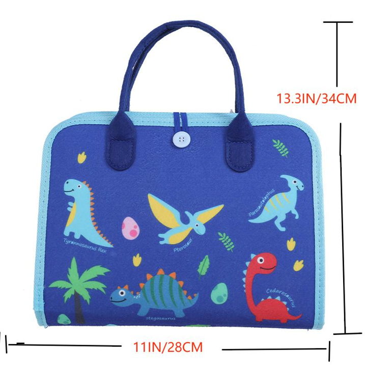 Busy Book Montessori Sensory Board for 1 Year Old Educational Activity Board Felt Quiet Book Baby 1-4, Girls Boys Toddlers Learning Fine Motor Skills, Travel Airplane Car, Blue Dinosaur