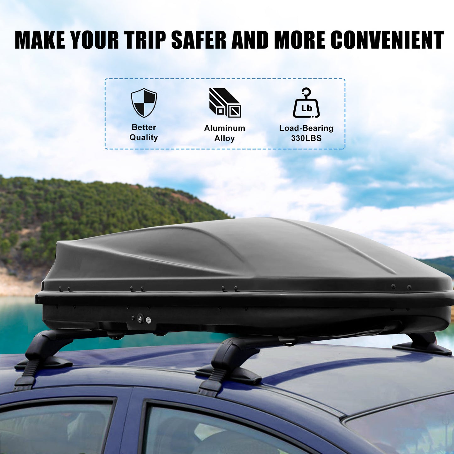 OTVIAP Universal Car Roof Rack, 2 pcs 43" Crossbar with Anti-Theft Lock for Suv/car Roof Cargo Carrier Rails
