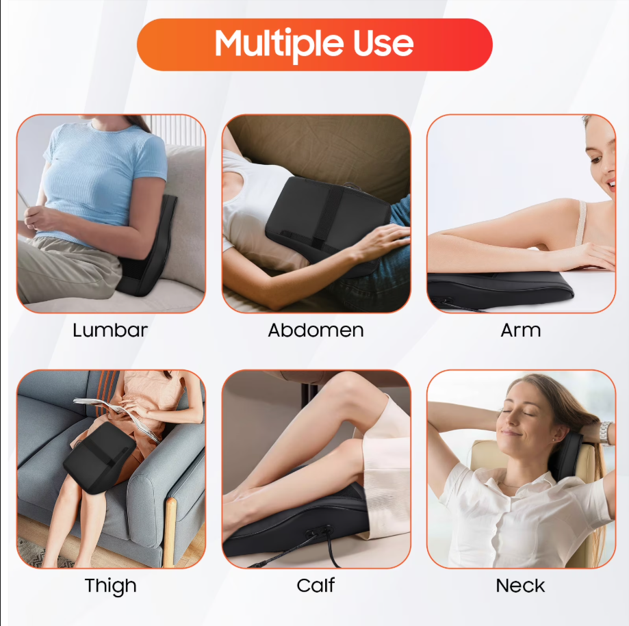 Neck & Shoulder Massager Pillow with Heat, Shiatsu 3D Deep Tissue Massage for Back, Legs, Home, Office, Car