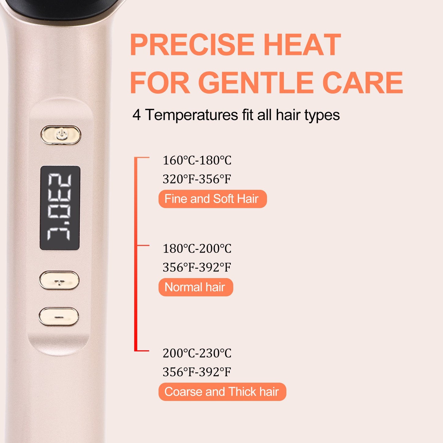 Hair Straightener Brush for Home Salon Fast 20s Heating Ionic Hair with Digital Display Rotatable Power Cord