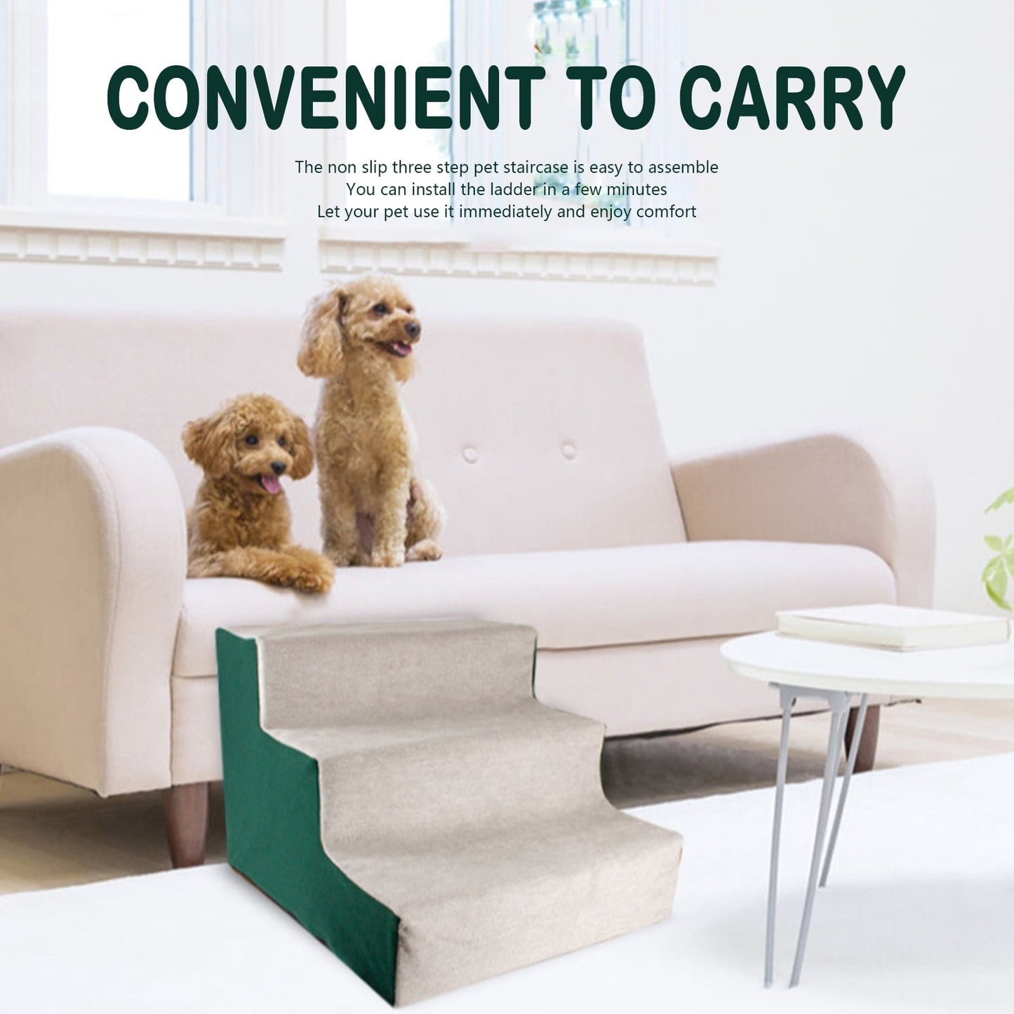 Mgaxyff 3 Tiers Dog Stairs Dog Steps for Beds or Couches Pet Steps with Removable Washable Cover