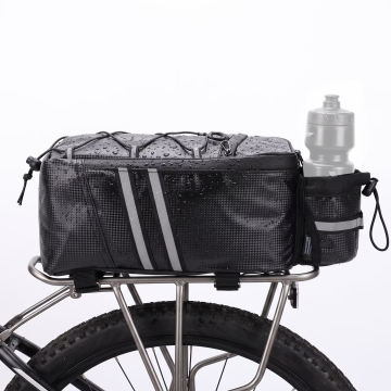 Rear Bike Rack Bag 10L Polyester PU Bike Backseat Carrier Pouch for Commuting Travel Shopping Cycling