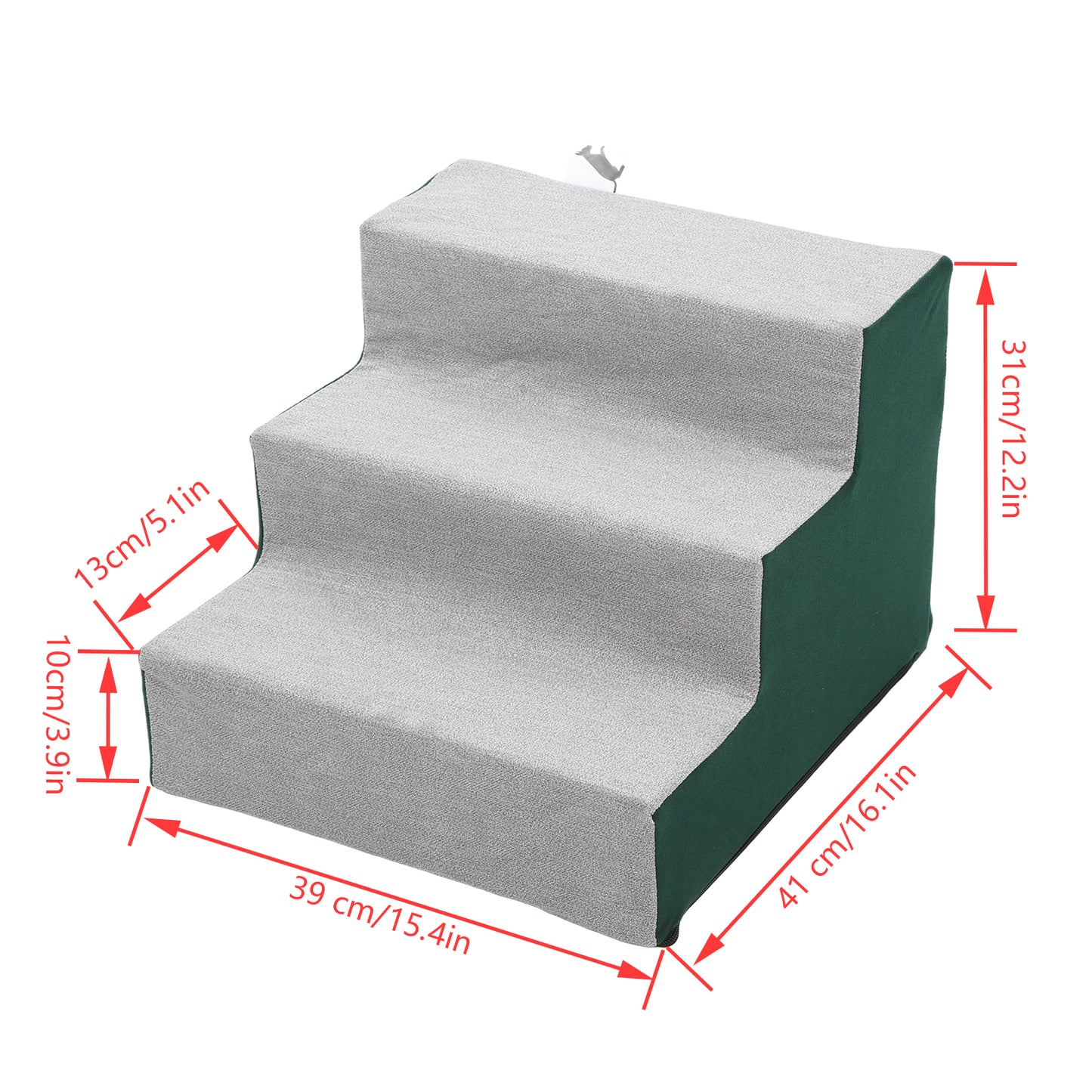 Mgaxyff 3 Tiers Dog Stairs Dog Steps for Beds or Couches Pet Steps with Removable Washable Cover
