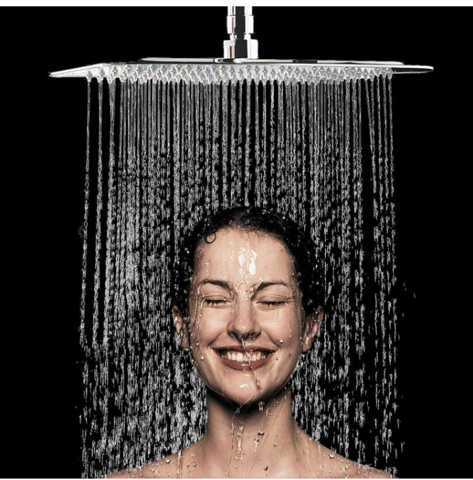 Shower Head , 12'' Stainless Steel Rainfall Shower Rain Square Ultra-Slim Shower (No Arm Included)