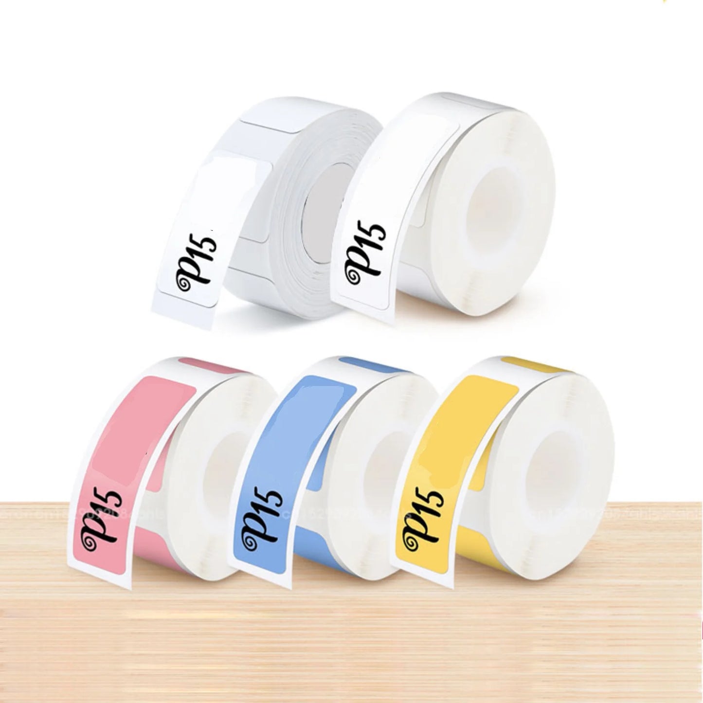Label Maker Tape 15 × 30mm Self-Adhesive Sticker Thermal Paper, 1 Roll Replacement Label Paper for Mini Label Printer Inkless, White