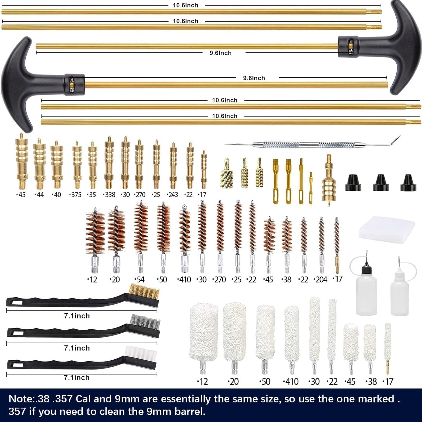 58 Pieces Gun Cleaning Kit, Universal Gun Cleaning Kit for All Caliber Pistol Rifle Handgun Shotgun, Hunting Cleaning Kits with Brass Rods and Tough Carrying Case, Gun Accessories Gifts for Men