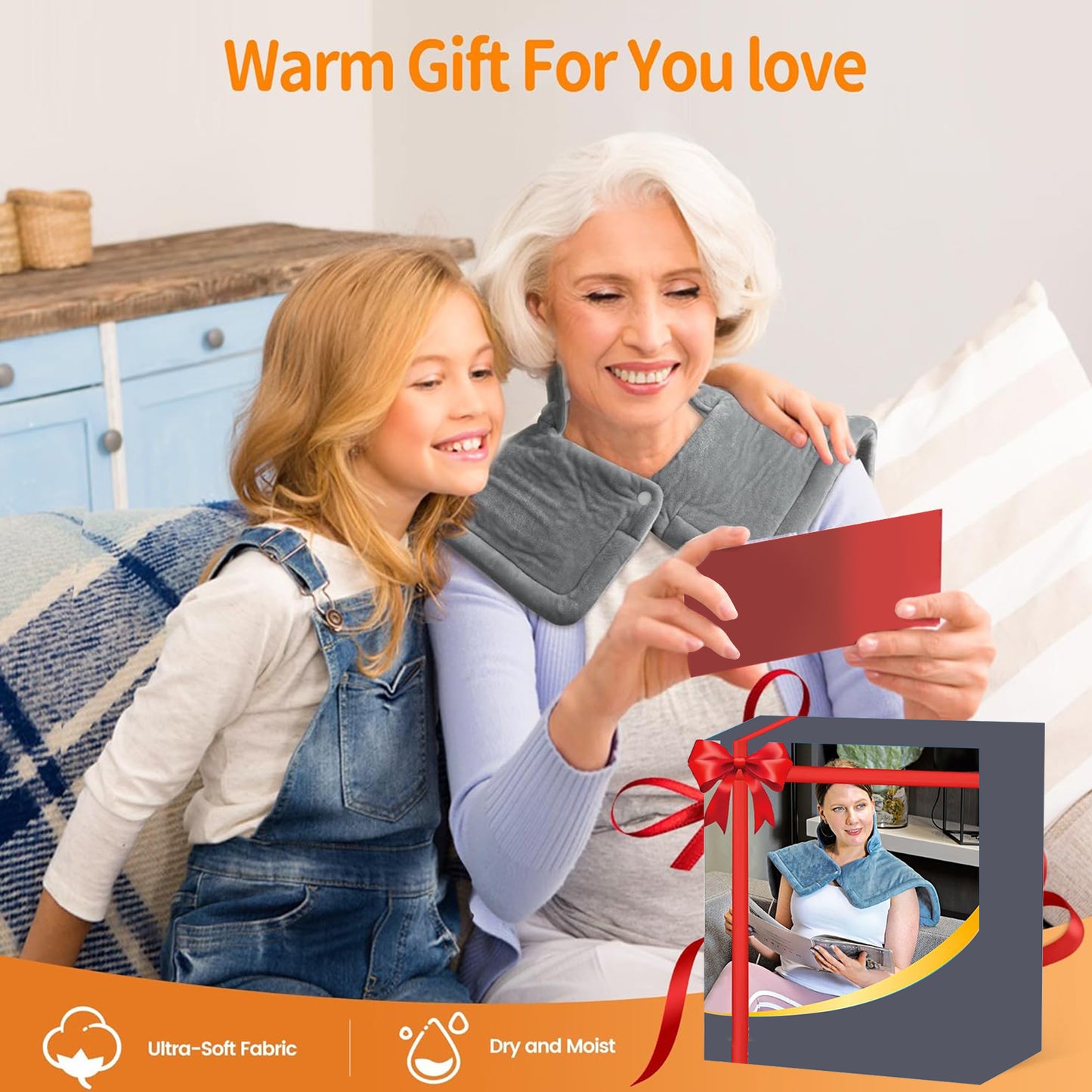 Shoulder And Neck Heating Blanket Electric Heating Pad Adjustable Temperature Electric Heated Neck Wrap For Home Office Travel