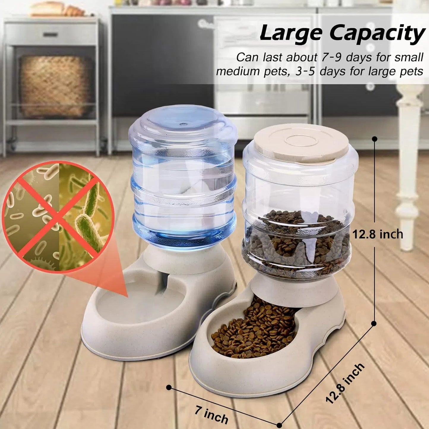 Tbest 3.75L Automatic Pets Feeder Food Water Dispenser Detachable Cats Dogs Puppy Feeding Machine ,Pets Feeder, Pets Food Dispenser
