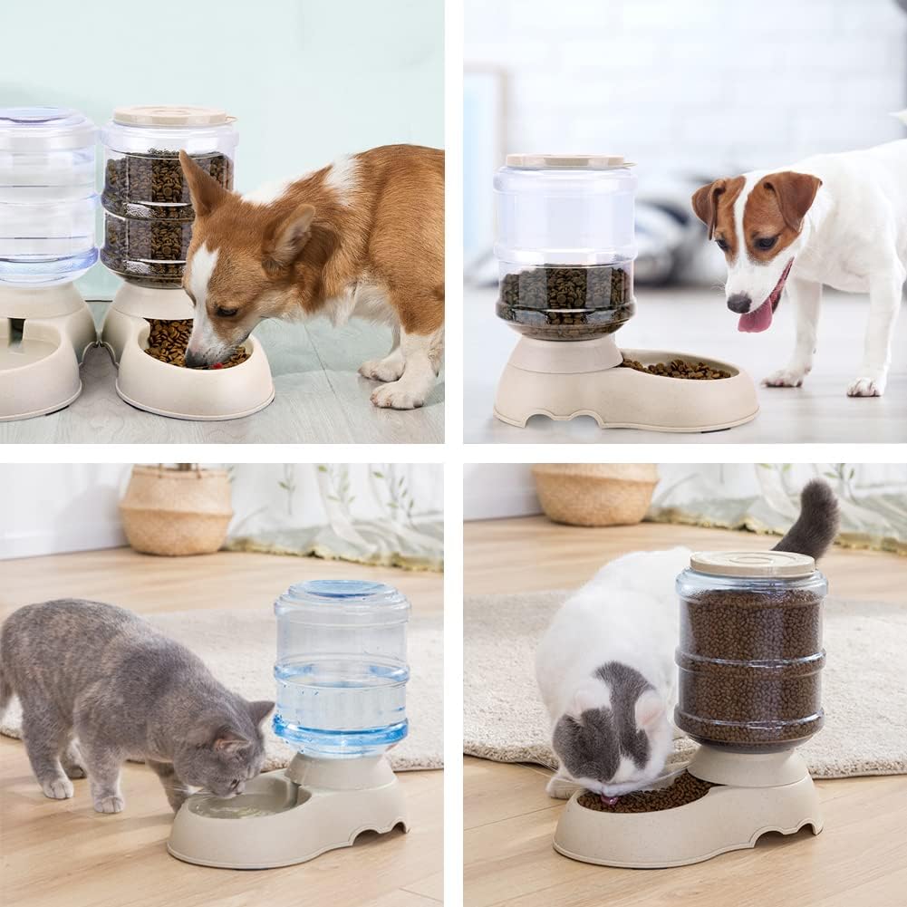 Tbest 3.75L Automatic Pets Feeder Food Water Dispenser Detachable Cats Dogs Puppy Feeding Machine ,Pets Feeder, Pets Food Dispenser