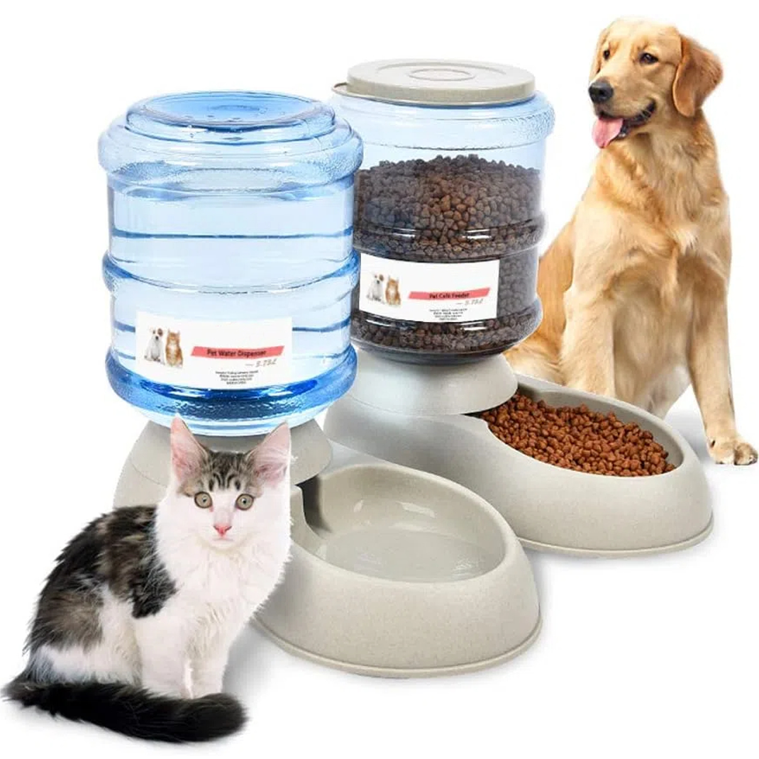 Tbest 3.75L Automatic Pets Feeder Food Water Dispenser Detachable Cats Dogs Puppy Feeding Machine ,Pets Feeder, Pets Food Dispenser