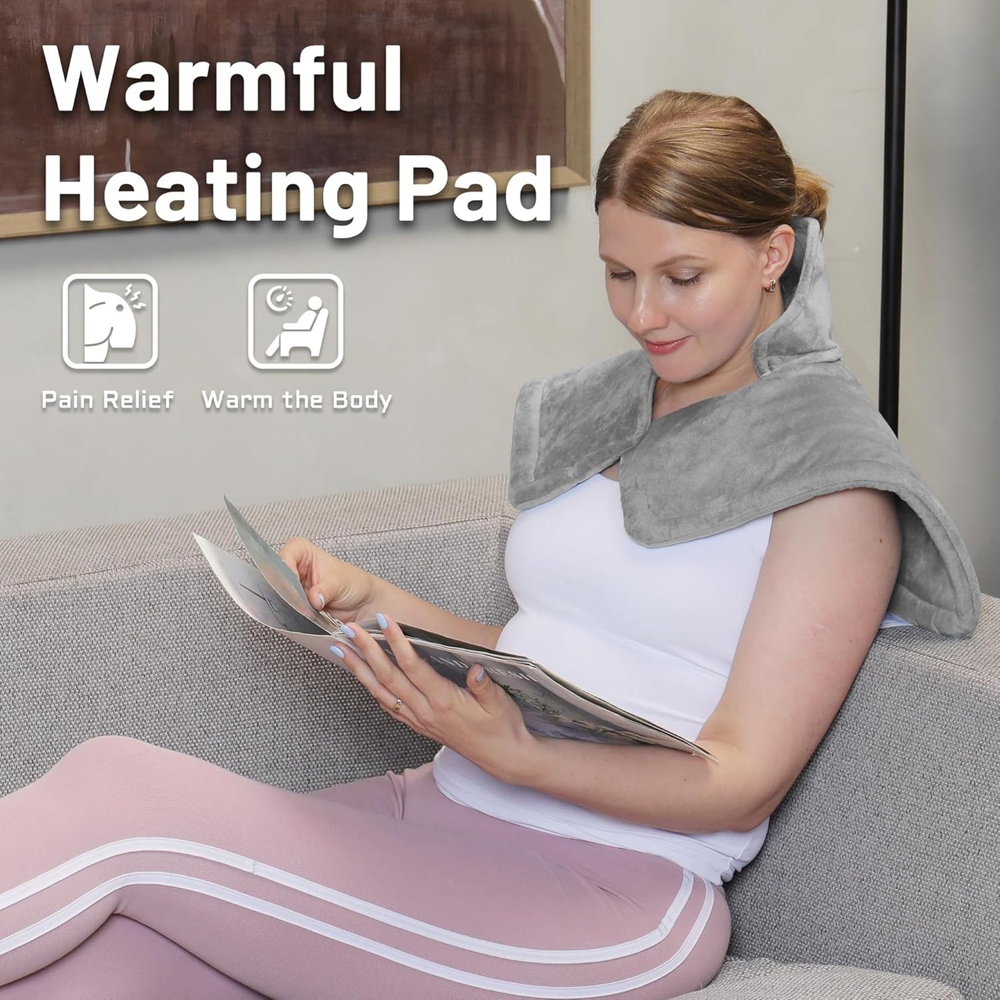 Shoulder And Neck Heating Blanket Electric Heating Pad Adjustable Temperature Electric Heated Neck Wrap For Home Office Travel