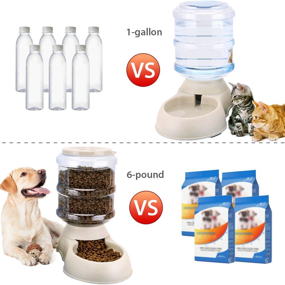 Tbest 3.75L Automatic Pets Feeder Food Water Dispenser Detachable Cats Dogs Puppy Feeding Machine ,Pets Feeder, Pets Food Dispenser