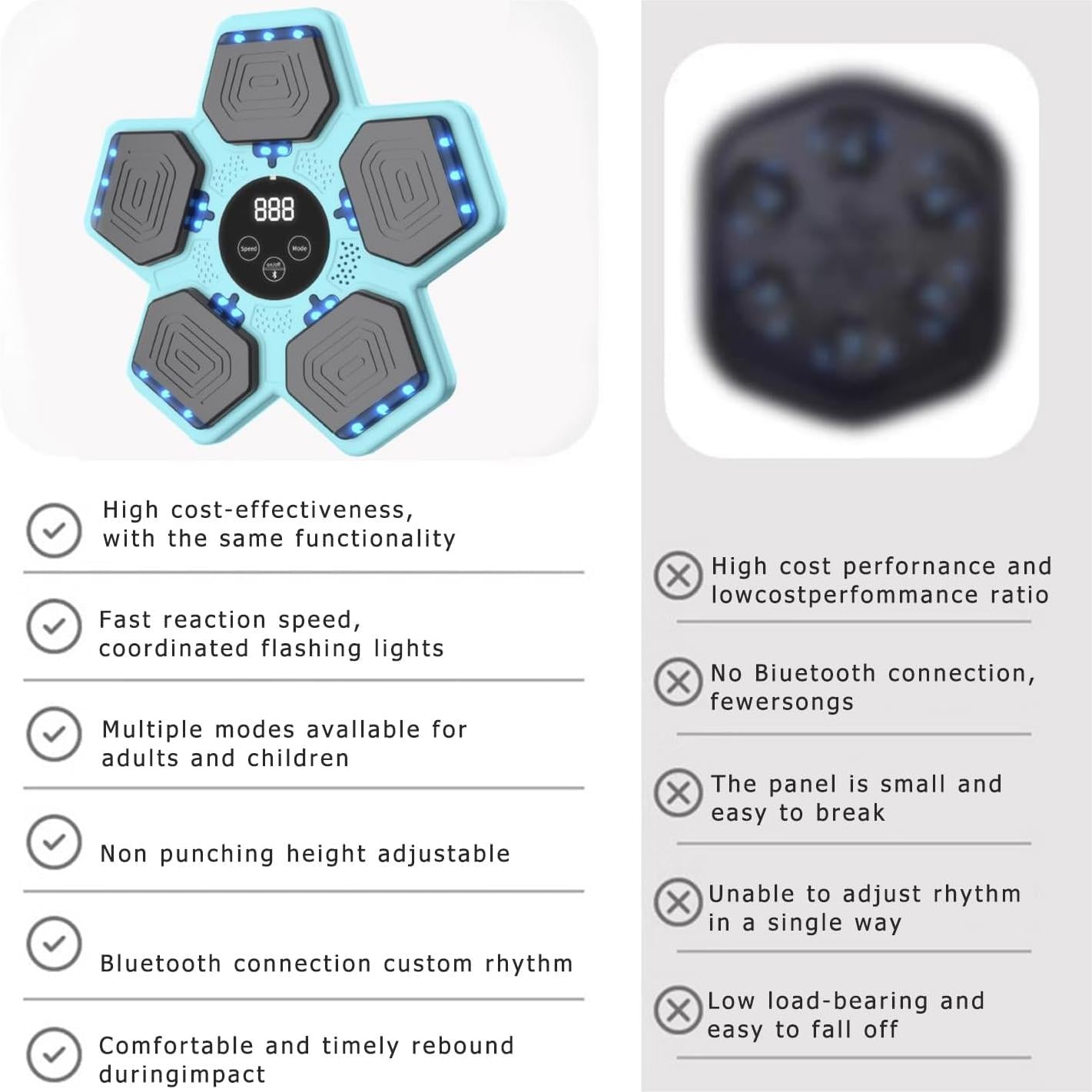 Music Boxing Machine for Kids, Smart Bluetooth Boxing Machine with Boxing Gloves, Wall Mounted Electronic Boxing Training Punching Equipment with Display Screen, Workout Machine for Home Indoor Gym