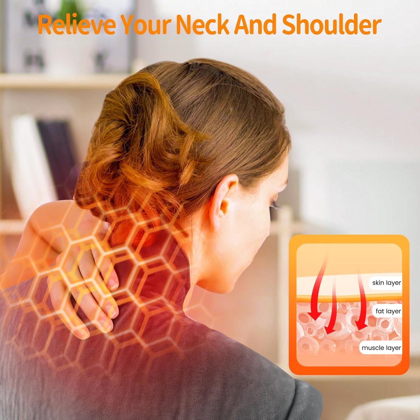 Shoulder And Neck Heating Blanket Electric Heating Pad Adjustable Temperature Electric Heated Neck Wrap For Home Office Travel