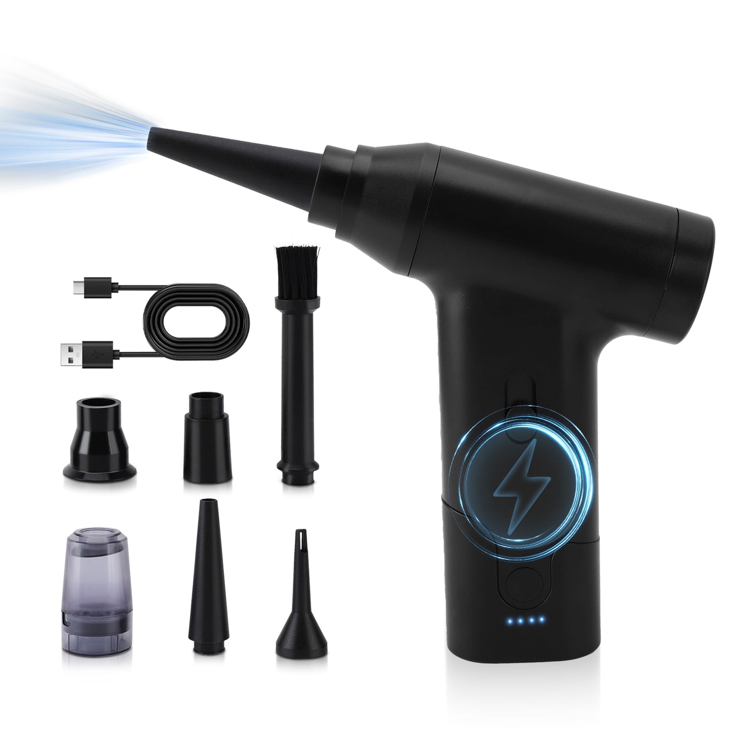 Cordless Compressed Air Duster, Replaces Air Cans, 110000RPM Computer Keyboard Dust Cleaner Blower For Electronic