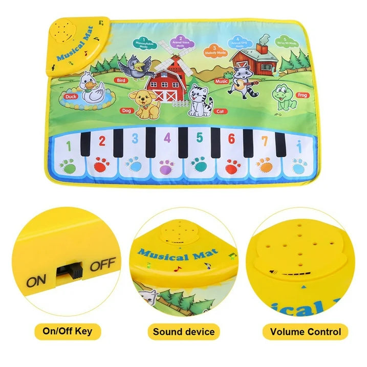 Musical Mat for 1 2 Years Toddlers Piano Play Mat Musical Toys Baby Floor Music Playmat
