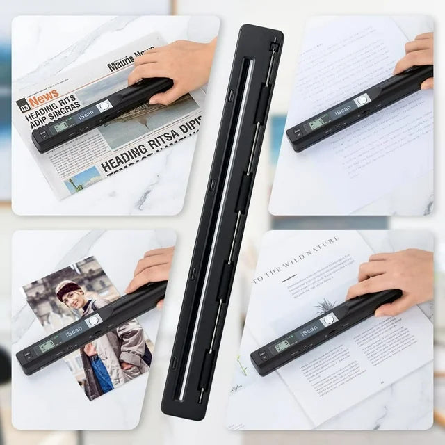Portable Scanner, Photo Scanner for A4 Document Scanner 900 DPI Handheld Scanner JPG/PDF Formate LCD Display for Business Image Picture Receipts Books Pages Texts, Handy Scan (Blue)