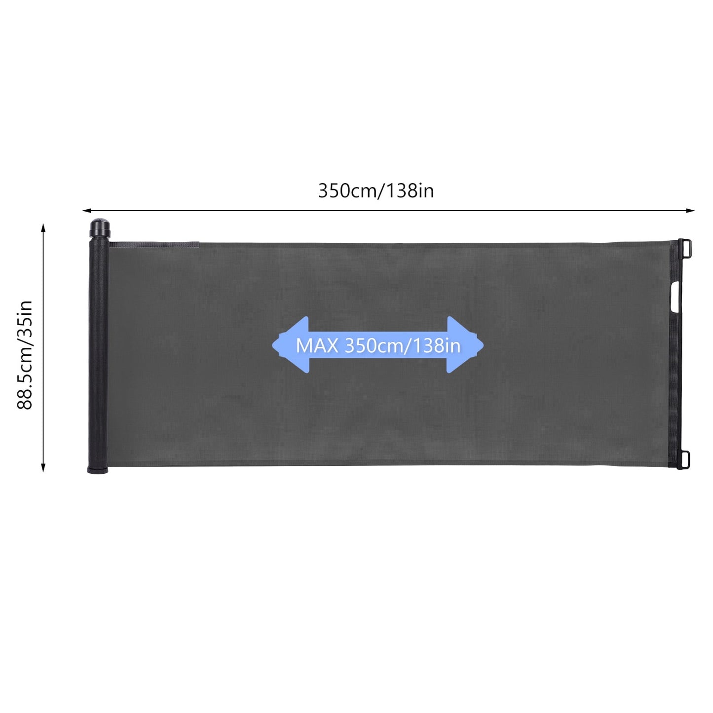 Retractable Baby Gate 35"x138" Extra Wide Mesh Dog Gate Child Safety Gate for Doorways, Indoor Outdoor Stairs, Black