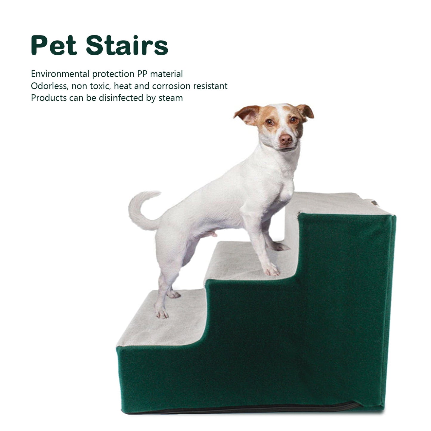 Mgaxyff 3 Tiers Dog Stairs Dog Steps for Beds or Couches Pet Steps with Removable Washable Cover