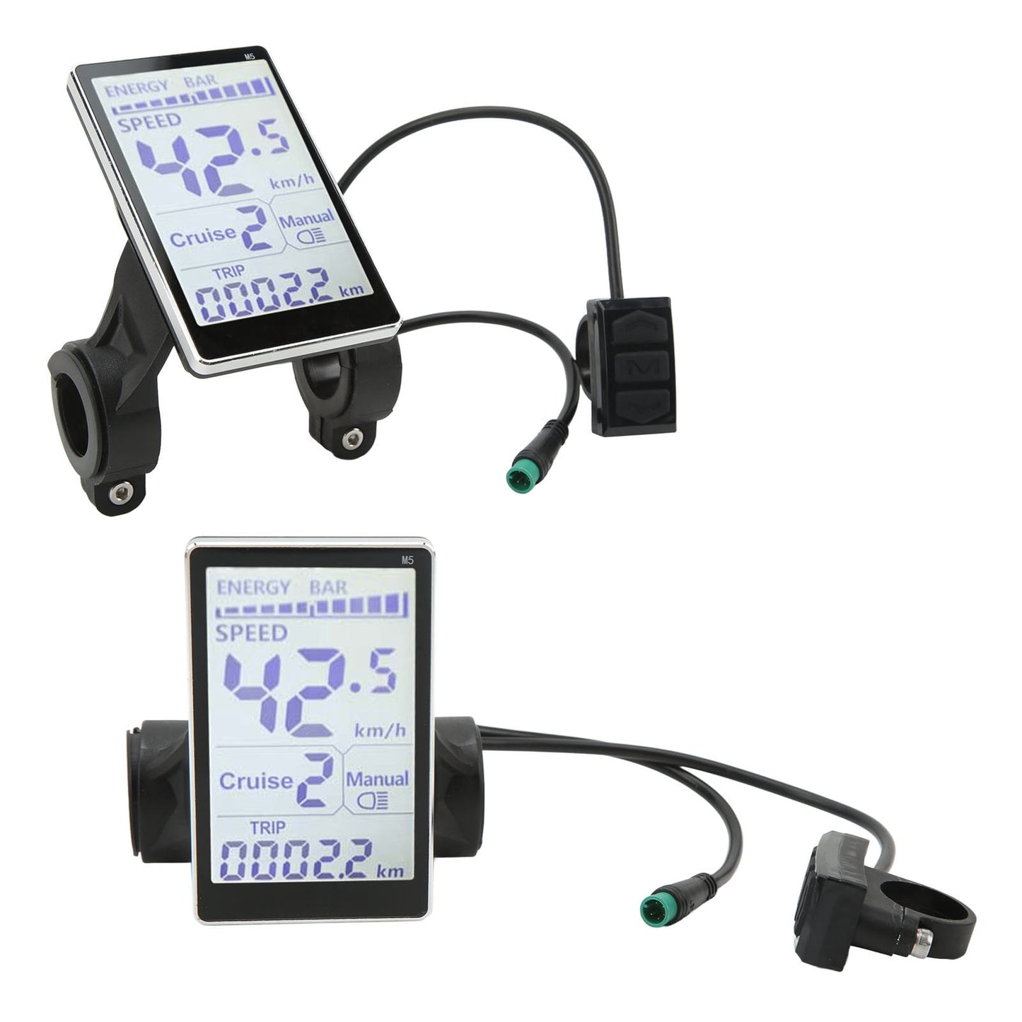 E Scooter LCD Display Meter, 5 Pin Universal M5 LCD Panel Screen Wear Resistant For 22.2mm Electric Bikes