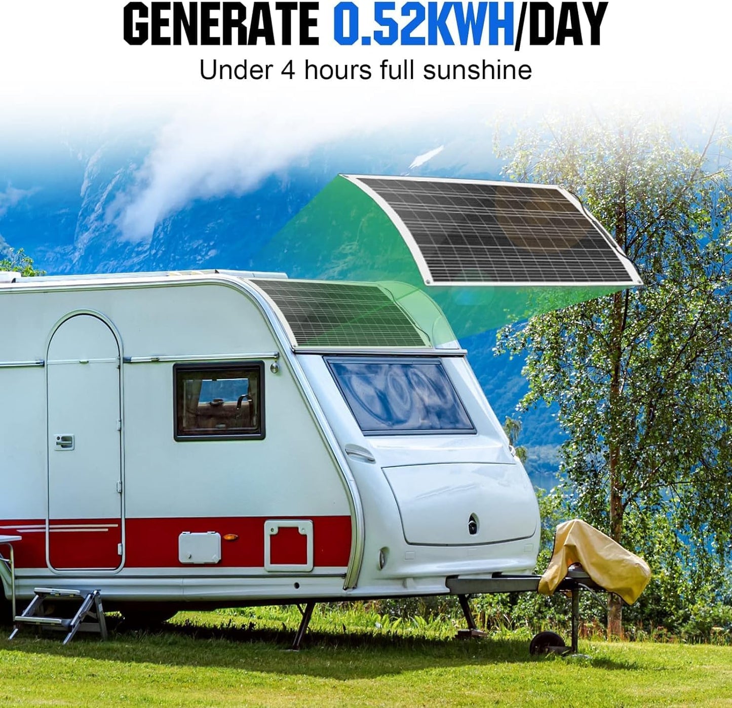 300 Watts Solar Panel Kit, 27.5"x18" High Efficiency Battery Charger with Controller/18V Battery Clip, Portable Waterproof Solar Panel, Backup Power Emergency for Camp RV Home Boat Caravan Rooftop