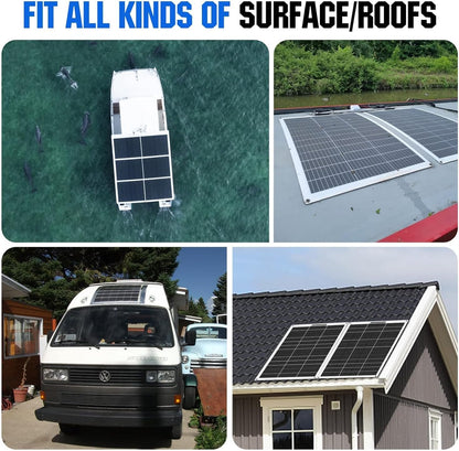 300 Watts Solar Panel Kit, 27.5"x18" High Efficiency Battery Charger with Controller/18V Battery Clip, Portable Waterproof Solar Panel, Backup Power Emergency for Camp RV Home Boat Caravan Rooftop