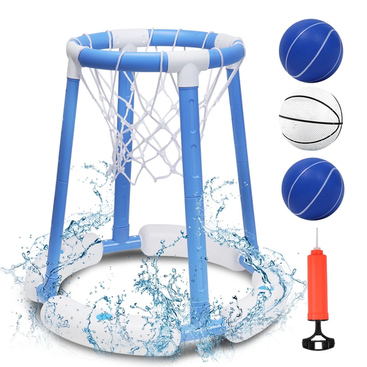 Pool Basketball Hoop for Kids, Floating Inflatable Toys with Pool Balls and Pump, Pool Basketball Toys Swimming Pool Toy for boys and Girls