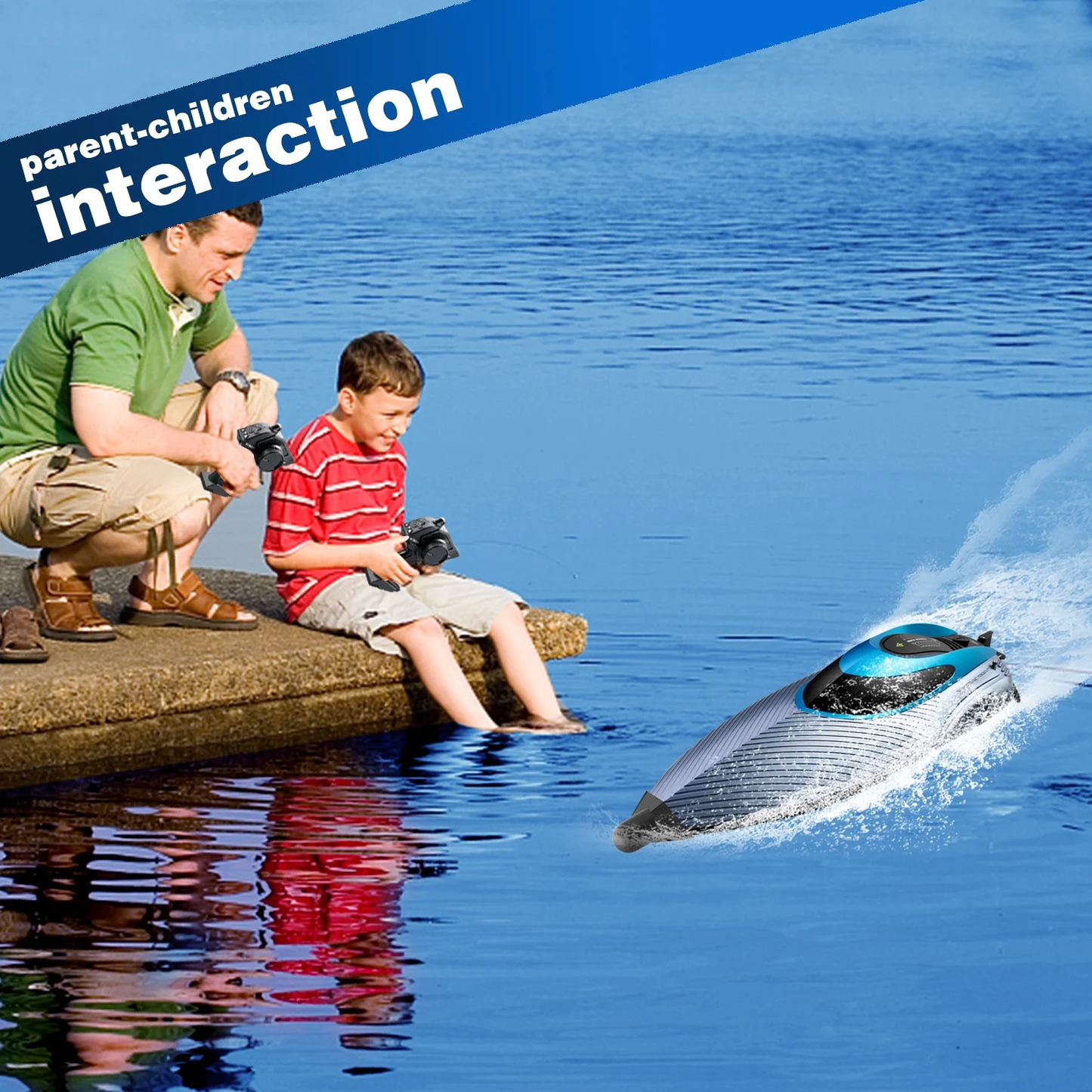 High Speed RC Boats with LED Lights & 2 Batteries, 30+ mph Remote Control Boat for Pools and Lakes, Capsize Recovery, Low Battery Reminder, 2.4Ghz Racing Boats Pool Toys for Adults and Kids