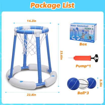 Pool Basketball Hoop for Kids, Floating Inflatable Toys with Pool Balls and Pump, Pool Basketball Toys Swimming Pool Toy for boys and Girls