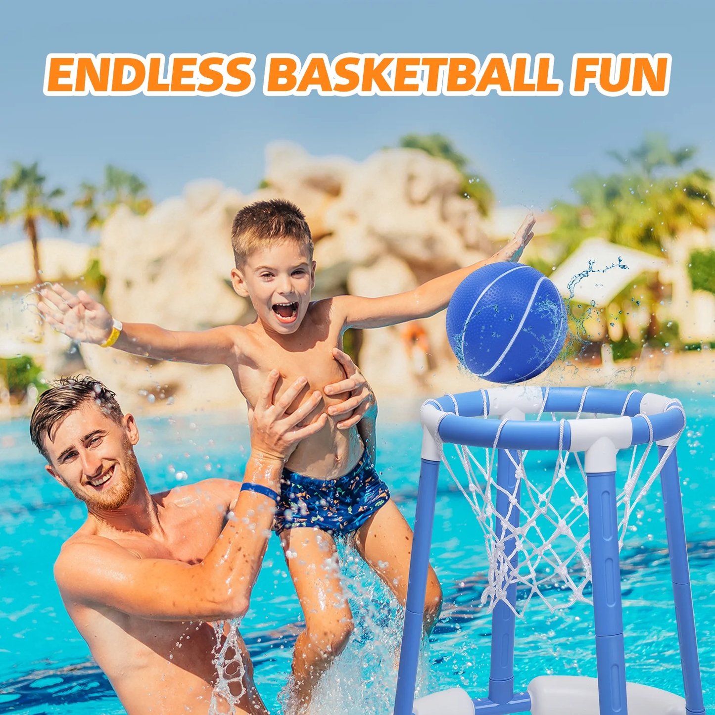 Pool Basketball Hoop for Kids, Floating Inflatable Toys with Pool Balls and Pump, Pool Basketball Toys Swimming Pool Toy for boys and Girls
