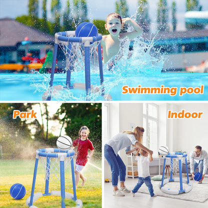 Pool Basketball Hoop for Kids, Floating Inflatable Toys with Pool Balls and Pump, Pool Basketball Toys Swimming Pool Toy for boys and Girls